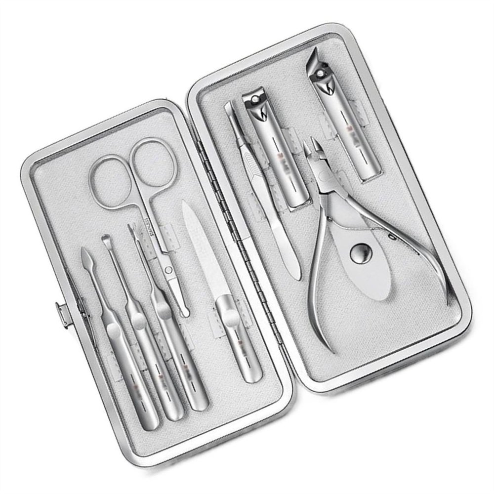Bustards Nail Clipper Set 9Pcs Manicure Set Pedicure Set for Men & Women, Sharp Nail Clipper Kit Stainless Steel Professional Nail Cutter Tools with Travel Case Kit Fingernail Clipper