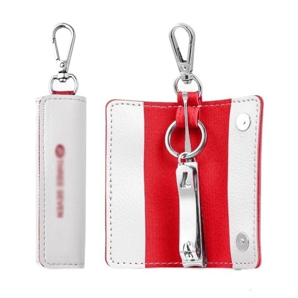 Bustards Nail Clipper Set 2-Piece Nail Clipper Kit, Stainless Steel Toe and Fingernail Clipper Care Tools with Ear Pick for Men and Women, Portable Keychain Nail Clipper Set Fingernail Clipper(White)