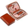 Bustards Nail Clipper Set Manicure Set, Professional Nail Clipper Kit Manicure Kit, 8 Pcs Stainless Steel Nail Care Kit Pedicure Grooming Kit, with Leather Travel Case Fingernail Clipper(Brown) view 1