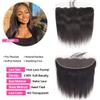 13x4 HD Lace Frontal Closure 14 Inch Straight Lace Frontal Human Hair 100% Unprocessed Brazilian Virgin Hair Ear to Ear Swiss HD Transparent Lace Closure Only Pre Plucked 1B Black view 4