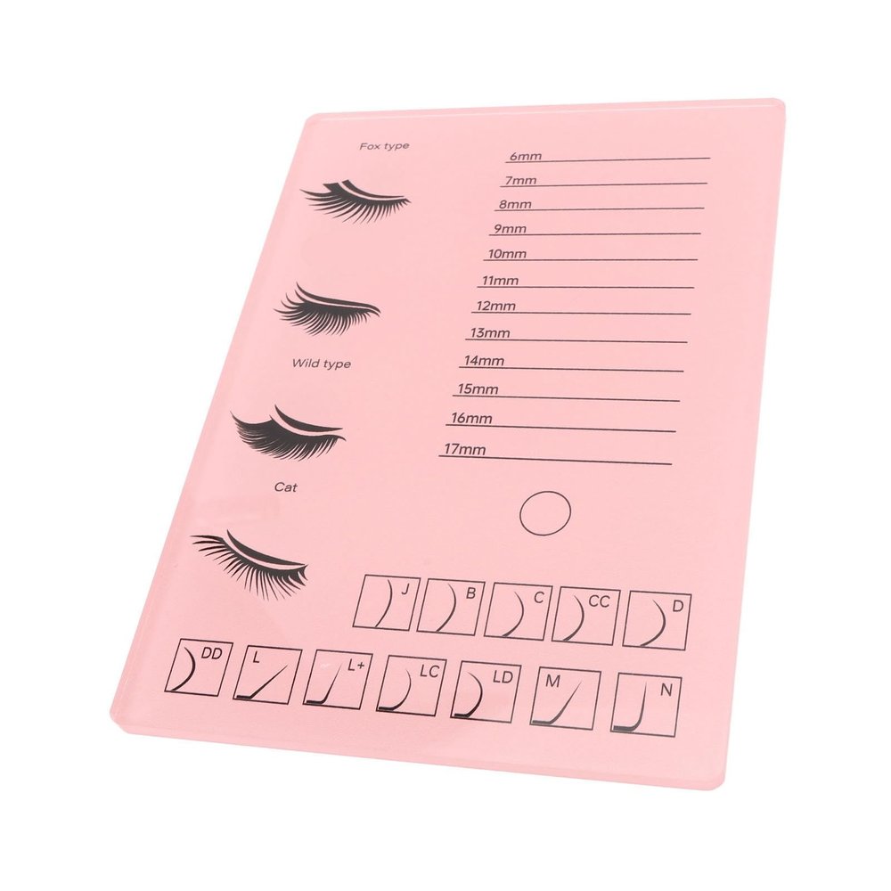 2 in 1 Eyelash Extension Tray Acrylic Clearly Marked Convenient False Lash Storage Professional Pallet for Lash Artists Beauty Salons (Pink)