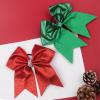 2 Pcs Christmas Cheer Hair Bows Large Glitter Bow Hair tie Green Red Cheer Bow Ties Elastic Hair Tie Ponytail Holder Cheerleading Hair Band Christmas Hair Accessory for Women Girls view 2