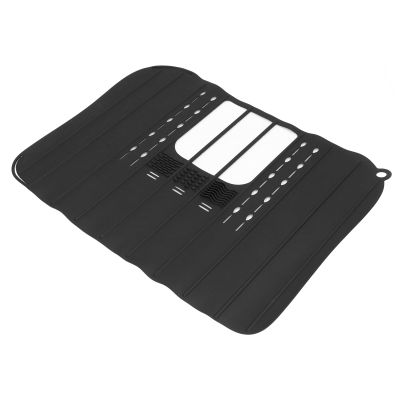 Black Silicone Foldable Makeup Brush Cleaner Mat Sink Mat Heat Makeup Brush Cleaner Mat for Bathroom Sink