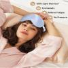 100% Mulberry Silk Bonnet for Sleeping Women Silk Hair Bonnet Elastic Tie Band with Silk Hair Scrunchies Silk Sleep Eye Mask(Mist Blue+Sky Blue) view 4