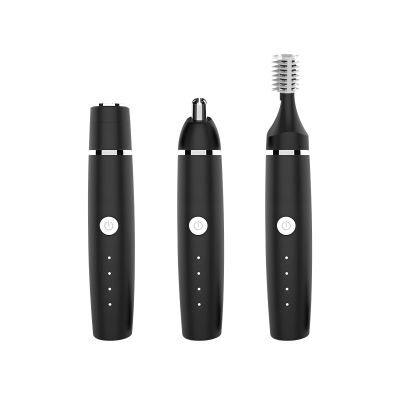 Erkot Nose Hair Trimmer for Men and Women, Eyebrow Trimmer, Electric Shaver Razor 3 in 1, Portable, Waterproof and Rechargeable for Ears, Face, Legs (Black)