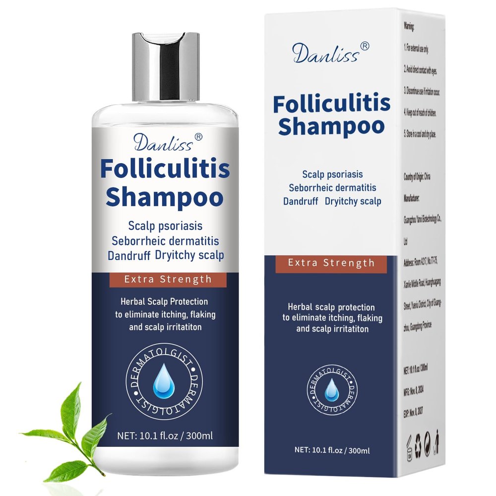 Danliss Sulfate Free - Anti Fungal Folliculitis Treatment Shampoo With Formula for Prone to Folliculitis,Seborrheic Dermatitis,For Normal to Oily Scalp Relieves Itchy & Dry Scalp, Dandruff - 10.1 Oz