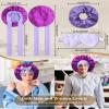 100% Mulberry Silk Bonnet for Sleeping Women Silk Hair Bonnet Elastic Tie Band with Silk Hair Scrunchies Silk Sleep Eye Mask(Wisteria+Violet) view 2