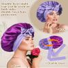 100% Mulberry Silk Bonnet for Sleeping Women Silk Hair Bonnet Elastic Tie Band with Silk Hair Scrunchies Silk Sleep Eye Mask(Wisteria+Violet) view 3