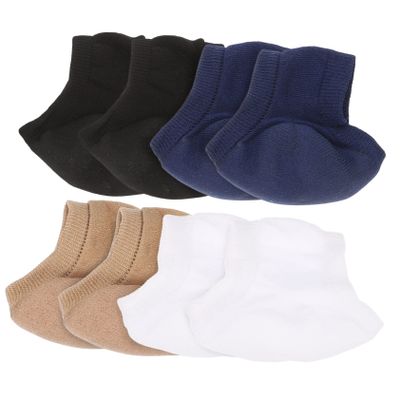HAPINARY 4pairs Moisturizing Heel Repair Socks Breathable Gel Heel Protectors for Cracked Feet Toeless Design Soft Durable Material for Day Night Skin Tone Black Blue