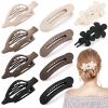 10 Pcs French Flat Hair Clips for Women - 3 Styles Non-slip Flat Claw Clips Matte Hair Claws for Thin Thick Hair view 1