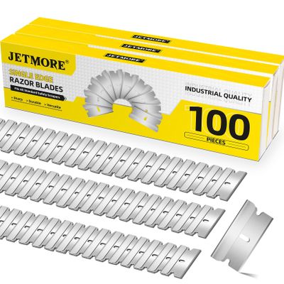 JETMORE 300 Pack Single Edge Razor Blades, Single Blade Razor Fit Most Standard Razor Blade Scraper, Safety Razor Blades Individually Wrapped, Straight Razor Refills, High Carbon Steel Utility Blades