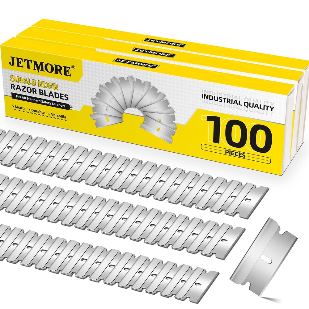 JETMORE 300 Pack Single Edge Razor Blades, Single Blade Razor Fit Most Standard Razor Blade Scraper, Safety Razor Blades Individually Wrapped, Straight Razor Refills, High Carbon Steel Utility Blades