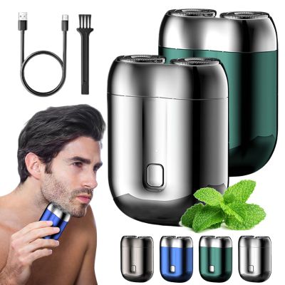 Cohbskj New Model Mini Dual-Head Electric Shaver, Mini Portable Electric Shaver, Mini Dual Head Electric Razor, USB Rechargeable Waterproof Electric Razor, Pocket Size (2 PCS-F)
