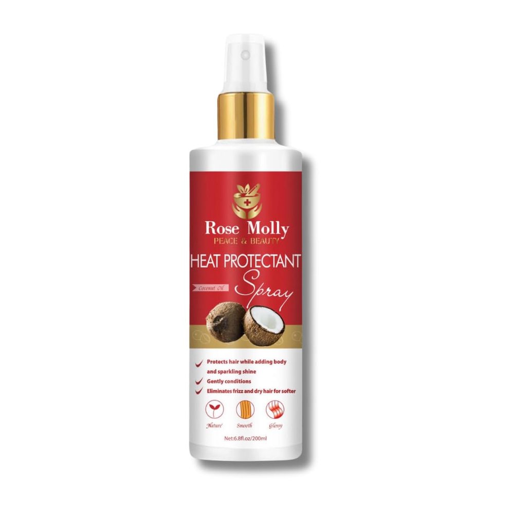 Rose Molly Heat Protectant Spray for Hair, Adds Body and Shine, 8 fl oz