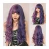 x3anggyt5 Wig for Women Purple Pink Long Wavy Synthetic Wig with Bangs Cosplay Hair Two Tone Ombre Wig For Women Heat Resistant Wig view 1