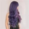 x3anggyt5 Wig for Women Purple Pink Long Wavy Synthetic Wig with Bangs Cosplay Hair Two Tone Ombre Wig For Women Heat Resistant Wig view 3