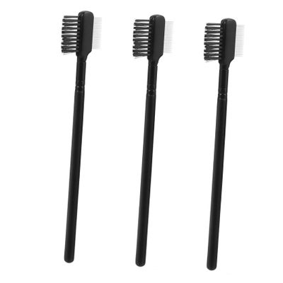 HAPINARY 3pcs Dual Sided Eyebrow Brush Comb Wooden Handle Hair Makeup Tool Lash Comb
