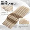 Invisible Hole Weft Human Hair Extensions No Tape In Hair Extensions Seamless Weft Extensions With Micro Beads Real Human Hair Ash Blonde 18/613 Reusable Microring Hair Extensions (35g 4Pcs,20 Inch) view 2