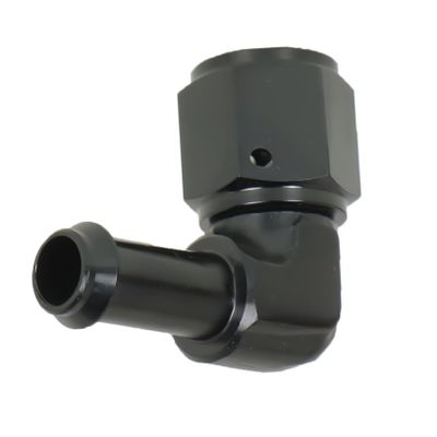 LABLT Black Hose Barb Fitting 90 Degree Female AN6 to 3/8 Swivel