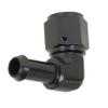 LABLT Black Hose Barb Fitting 90 Degree Female AN6 to 3/8 Swivel view 1