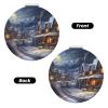 LZQPOEAS Christmas Village Makeup Mirror 2-Sided 1X/2X Magnification Compact Mirror Small Pocket Mirror for Purse Folding Portable Handheld Mirror Travel Makeup Mirror for Gift Round Shape view 2