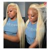 #613 Blonde Human Hair 360 Lace Wigs Silky Straight 180% Density Real 360 Lace Frontal Human Hair Blonde Wigs Pre Plucked with Baby Hair HD Transparent Lace Brazilian Hair Wigs For Woman 18Inch view 2