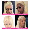 #613 Blonde Human Hair 360 Lace Wigs Silky Straight 180% Density Real 360 Lace Frontal Human Hair Blonde Wigs Pre Plucked with Baby Hair HD Transparent Lace Brazilian Hair Wigs For Woman 18Inch view 4