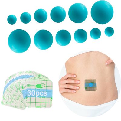Okueejur 12PCS Ball-Shape Belly Button Plug Post Tummy Tuck Silicone Belly Button Shaper Tummy Tuck for Liposuction (Blue)