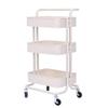 3UOOWWFA Storage Hand Truck, Kitchen Movable Trolley with 3 Tier Storage Tray, Mobile Beauty Spa Hair Styling Rolling Trolley Cart Wither/Pink/Chic (Creamy_White Normal) (Creamy_White Thickened) view 1