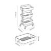 3UOOWWFA Storage Hand Truck, Kitchen Movable Trolley with 3 Tier Storage Tray, Mobile Beauty Spa Hair Styling Rolling Trolley Cart Wither/Pink/Chic (Creamy_White Normal) (Creamy_White Thickened) view 2