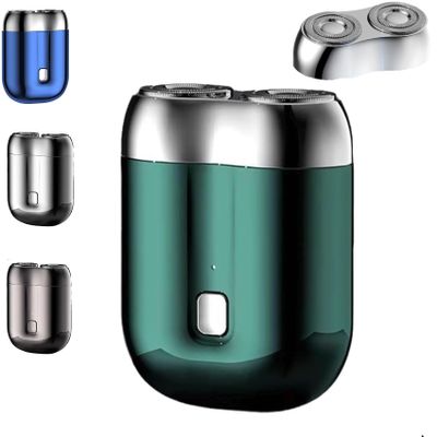 New Model Mini Dual-Head Electric Shaver, Mini Dual Head Electric Shaver, Mini Portable Electric Shaver, Double-Ring Magnetic Cutter With An Additional Replacement Head (A)