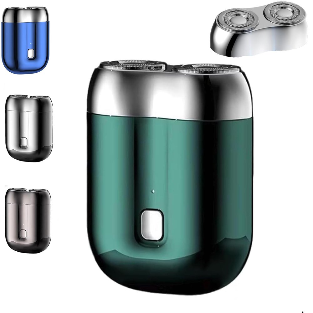 New Model Mini Dual-Head Electric Shaver, Mini Dual Head Electric Shaver, Mini Portable Electric Shaver, Double-Ring Magnetic Cutter With An Additional Replacement Head (A)