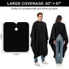 Barber Cape 63"x57" Hair Salon Capes Professional Hair Cutting Cape Black Waterproof Haircut Cape with Adjustable Snaps 8Pack view 2