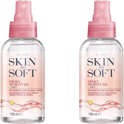 AVON SKIN SO SOFT Moisture Nourishing Dry Oil Spray 150ML (2 -Pack)