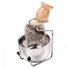 BIUDECO 2sets Men's Shaving Tool Kit Beard Care Accessories Beard Trimmer Catcher Bowl Rack Brush view 2