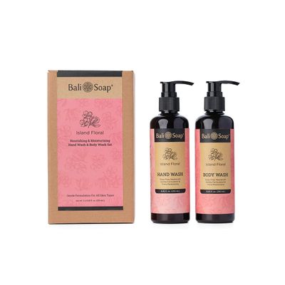 Bali Soap - Set of 2 Hand Wash & Body Wash Moisturizing & Nourishing, pH Neutral with Gentle Formulation, Suitable For Vegans & For All Skin Types, 8.5 fl oz each (500ml, Island Floral)