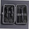 BIUDECO Stainless Steel Manicure Pedicure Grooming Set with Ear Cleaning Tools Durable Nail Cutter and Eyebrow Shaping Kit Elegant Black Case for Travel and Home Use view 3