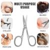 FABINOC Curved Nail Scissors for Women & Men  German Quality Stainless Steel  Small Manicure Pedicure Scissors for Fingernail, Toe Nail, Eyebrows & Mustache view 2