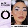 Monochrome Matte Eyeshadow Makeup Palette, Highly Pigmented Light Purple Eyeshadow Palette, Matte Pressed Powder Eye shadow Makeup, Single Vegan Eye Shadow, Daily Evening Women Girls Eyeshadow Gift12# view 2