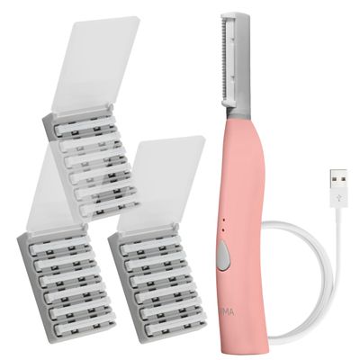 SPA SCIENCES - SIMA Patented Dermaplane Razor for Women Face  Painless 2-in-1 Facial Exfoliation & Peach Fuzz Hair Removal  Anti-Aging  3 Speeds  Rechargeable  19 Weeks Treatment