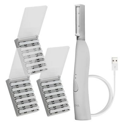 SPA SCIENCES - SIMA Patented Dermaplane Razor for Women Face Painless 2-in-1 Facial Exfoliation & Peach Fuzz Hair Removal Anti-Aging 3 Speeds Rechargeable 19 Weeks Treatment