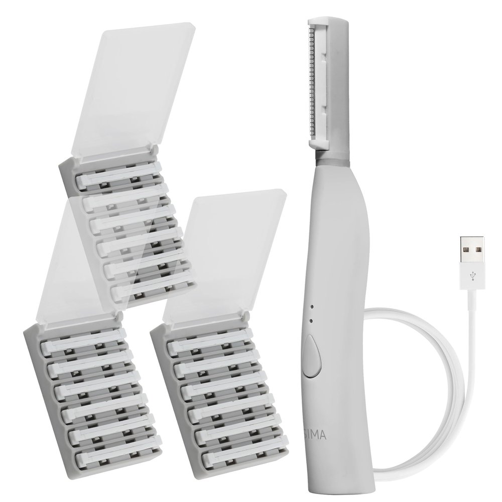 SPA SCIENCES - SIMA Patented Dermaplane Razor for Women Face  Painless 2-in-1 Facial Exfoliation & Peach Fuzz Hair Removal  Anti-Aging  3 Speeds  Rechargeable  19 Weeks Treatment