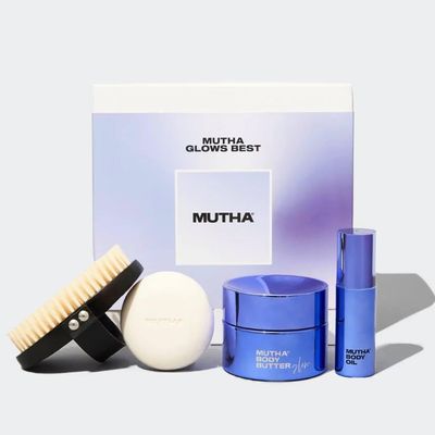 MUTHA Mutha Glows Best Set (Body Brush, Body Bar 150 g, Body Butter Glow 160 ml, and Body Oil, 25 ml)