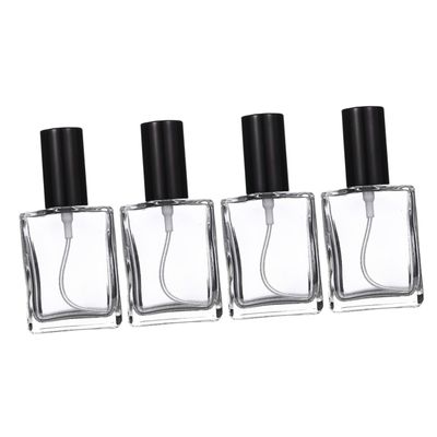 HAPINARY 4pcs Eco-friendly Square Perfume Refill Bottles Ultra Fine Mist Spray for Travel