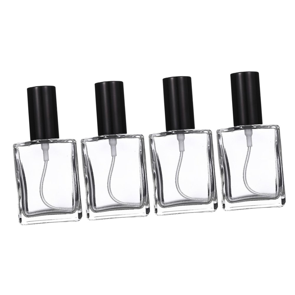 HAPINARY 4pcs Eco-friendly Square Perfume Refill Bottles Ultra Fine Mist Spray for Travel