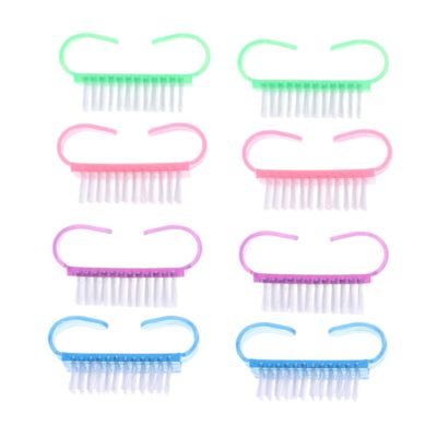 NOLITOY 8pcs Nail Cleat Shape Dust Cleaning Brushes for Manicure and Pedicure Compact Plastic Handles for Easy Use Essential Tools for Women and Girls
