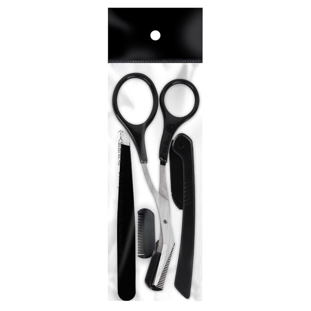 Women Eyebrow Trimmer - 3pcs/set Eyebrow Scissors With Comb, Eyebrow Comb Scissors | Professional Eyebrow Hair Remover, Non Slip Electric Eyebrow Trimmer, Portable Eye Brow Scissors For Women