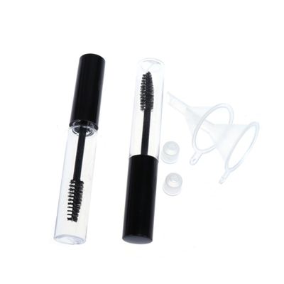 HAPINARY 2pcs 10ml Empty Mascara Tubes with Eyelash Wands and Funnels Set Refillable Mascara Container for DIY Beauty Applications for Travel and Home Use Random Color