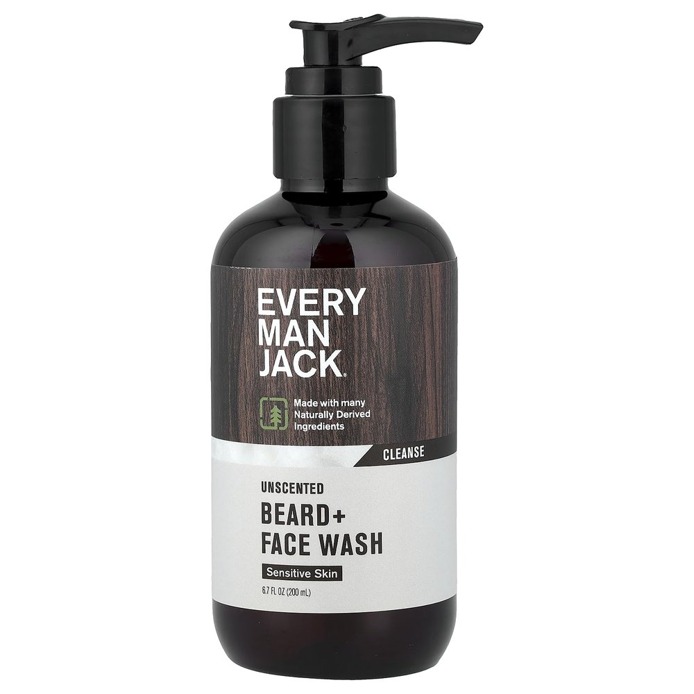 Every Man Jack Unscented Beard And Face Wash, 6.7 Fz