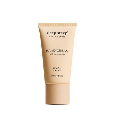 Deep Steep Hand Cream, Lemon Cream, 2 oz Moisturizing Lotion with Coconut Oil, Shea Butter, Aloe Vera, Argan Oil, Glycerin, Olive & Sunflower Oil Vegan, Clean Beauty, Soft Hands